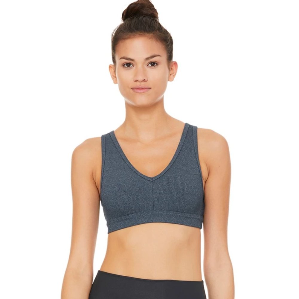 Alo Yoga Togetherness Yoga Blue Bra, Large